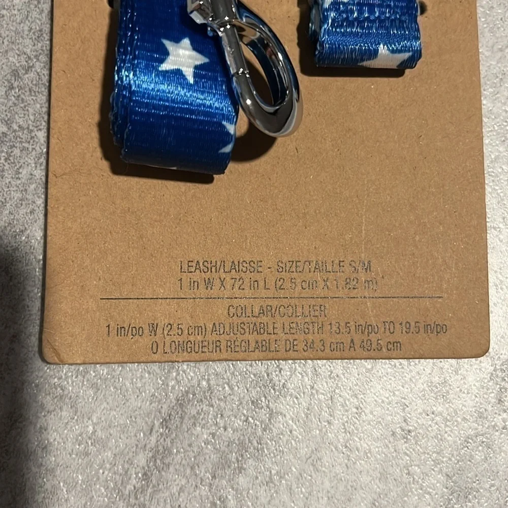 HOST PICK 🌟 Blue & white stars leash and collar set metal small/medium